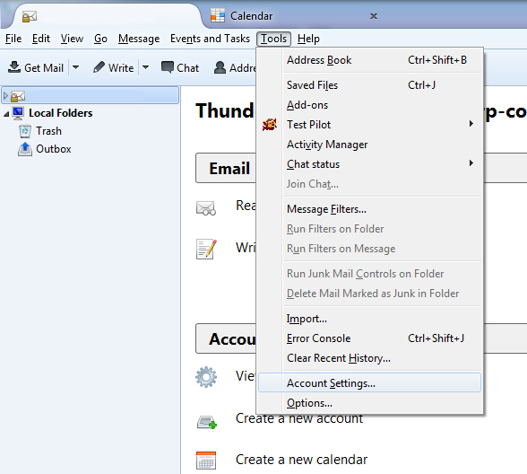 how do i access my thunderbird email