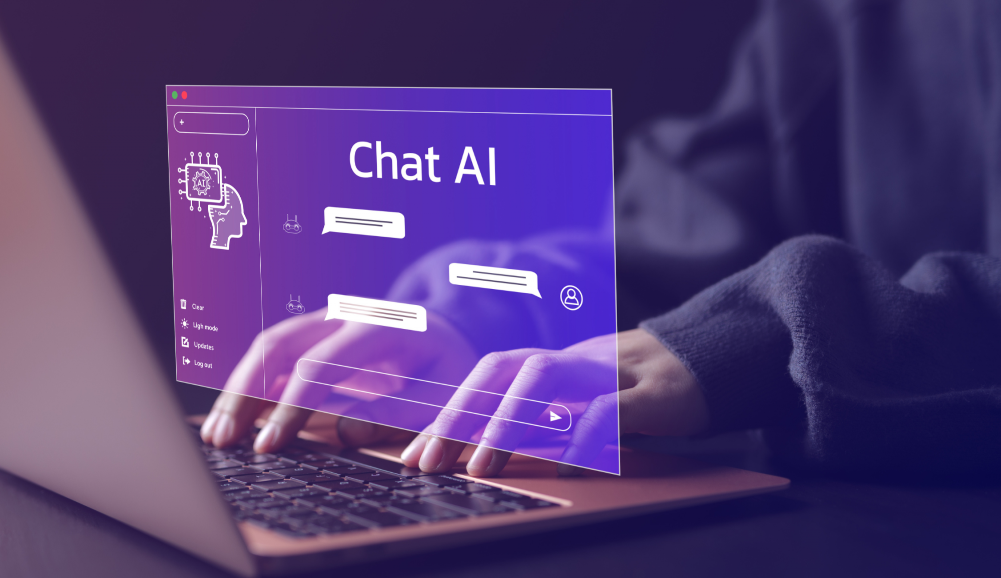 Person using Chat AI on their computer